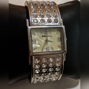 Silver Crystal-Embellished Watch